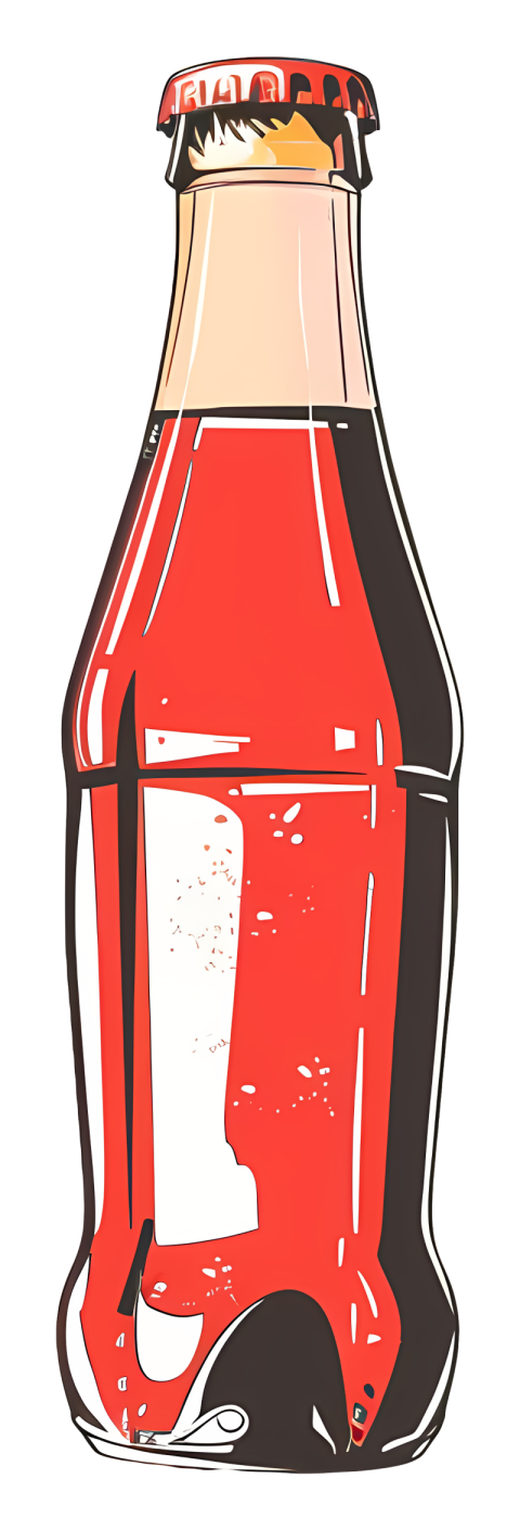 Vintage Red Soda Bottle png