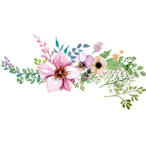 Isolated Watercolor Flower Ornament