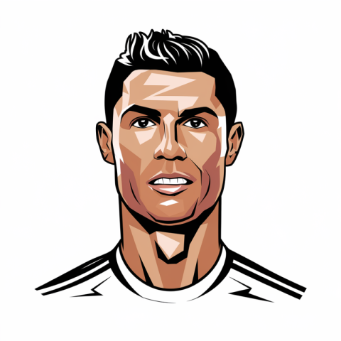 Cristiano Ronaldo portrait illustration png