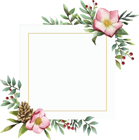 Watercolor Flower Frame