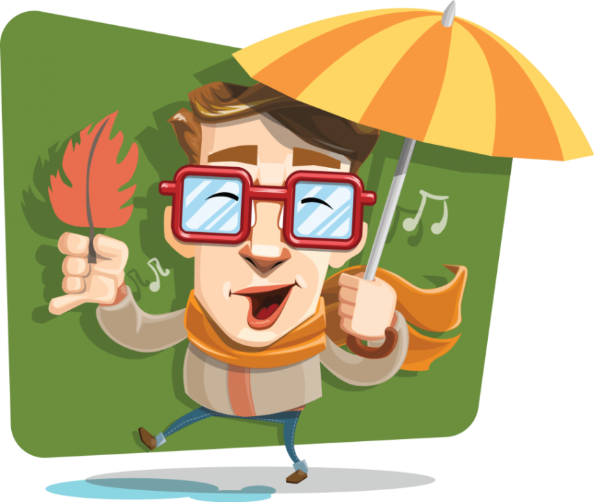 Autumn Joy Cartoon Character Free Png