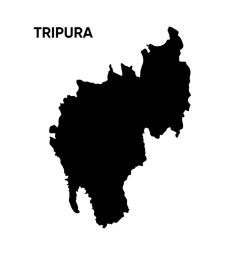 Tripura State Map on Transparent Background