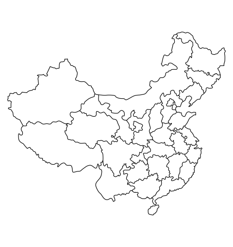 Outline China Map png illustration