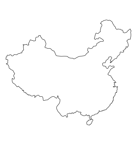 Outline China Map png illustration