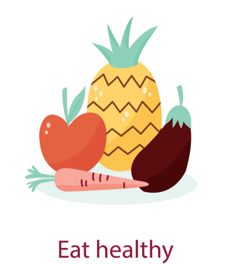 Eat Healthy Vegetable & Fruit Cartoon Png