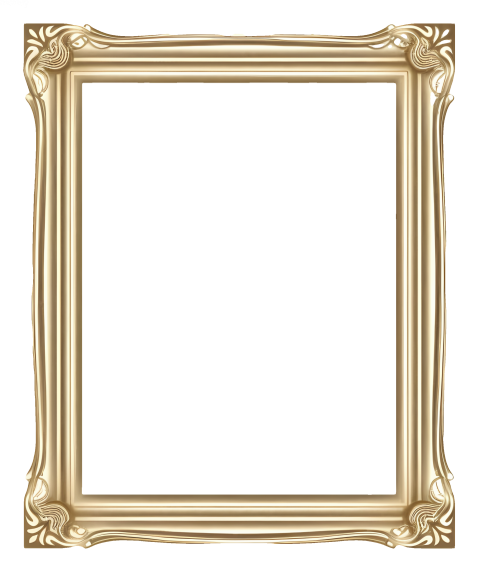 Transparent golden frame png image