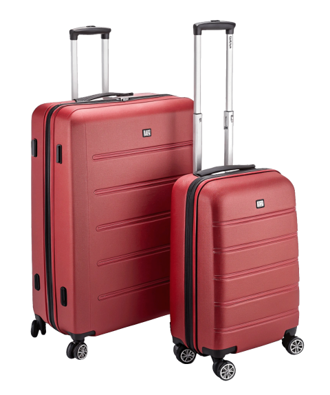Red travel luggage bags png