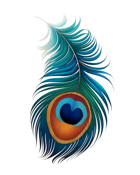 Peacock Feather on Transparent Background