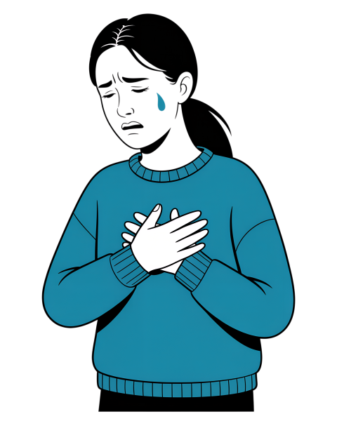 Woman Chest Pain Experiencing  with Warning Signs
