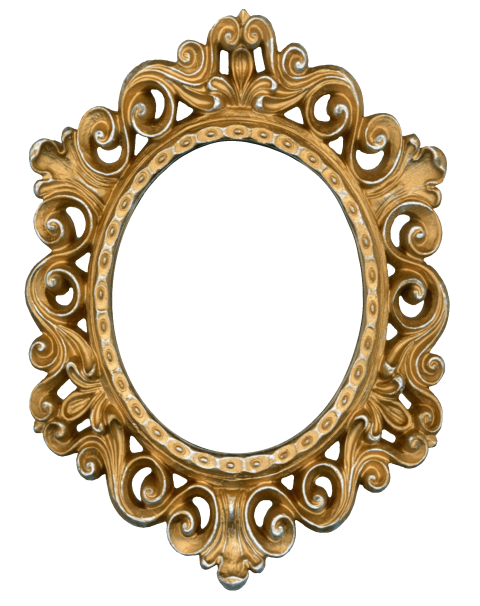 Wooden oval photo frame png image