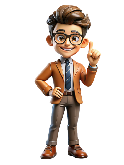 Smiling Businessman Cartoon Character in Formal Attire png