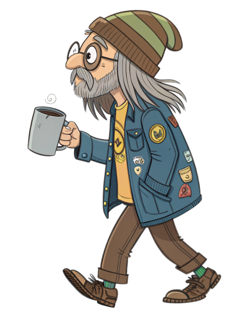 Cartoon illustration of a homeless man png4)