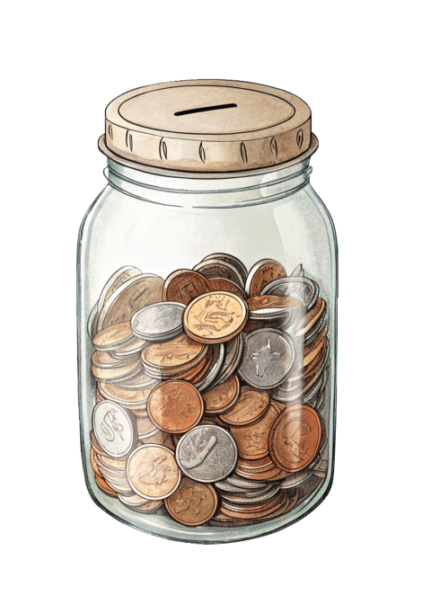 Coin jar illustration png