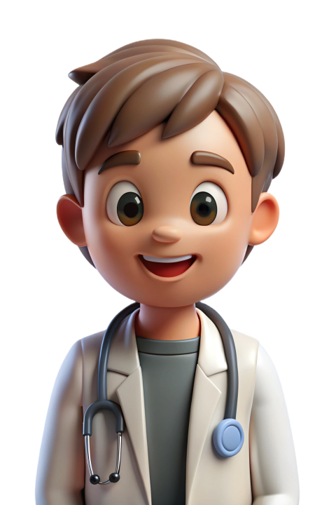 Cartoon Male Doctor with Stethoscope Png