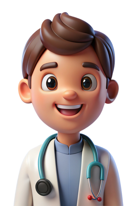 Cartoon Male Doctor with Stethoscope Png
