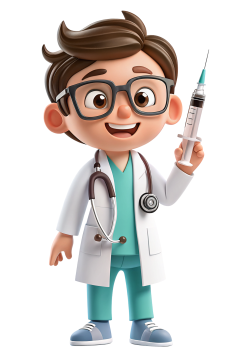 Cartoon Male Doctor with Stethoscope Png