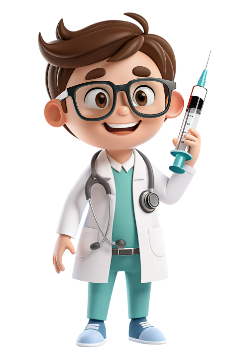 Cartoon Male Doctor with Stethoscope Png