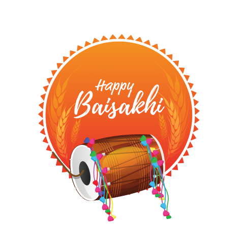 Happy Baisakhi Festival Wishing Background Png