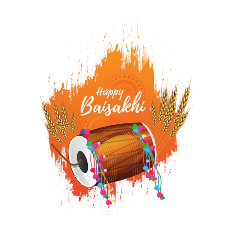 Happy Baisakhi Festival Wishing Background Png