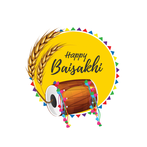 Happy Baisakhi Festival Wishing Background Png