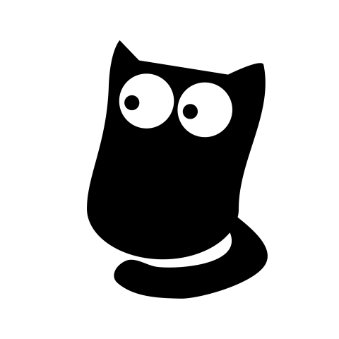 Cute Funny  Black Cat Silhouette Png