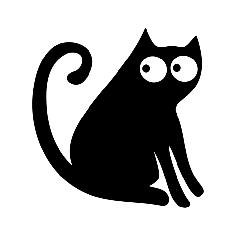 Cute Funny Black Cat Silhouette Png