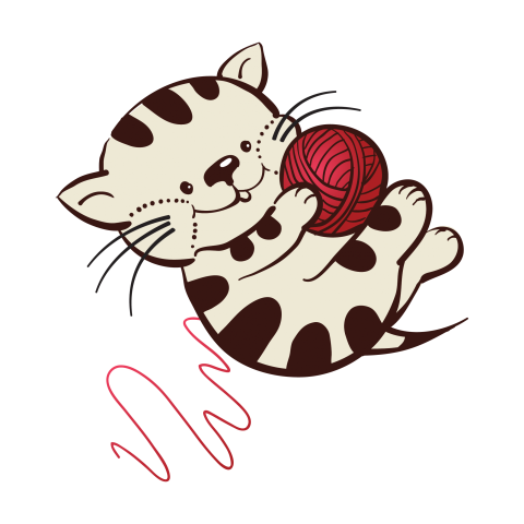 Cute Cat with Woolen