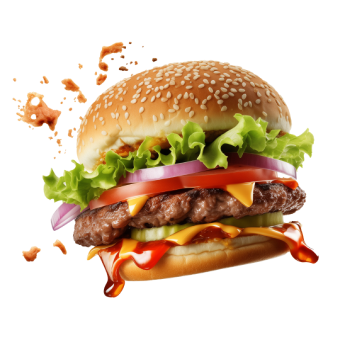 Flying Burger Png Image