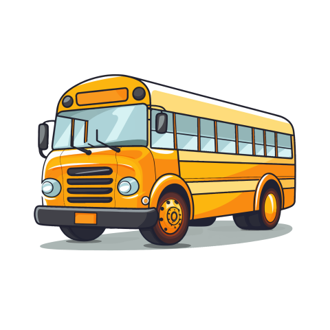 Yellow School Bus Illustration PNG