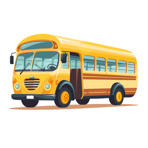 School Bus Illustration PNG Free