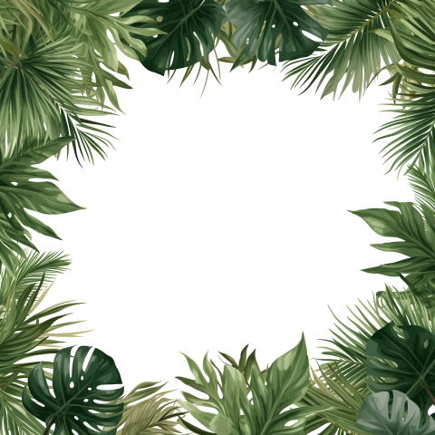 Palm Leaves Border Transparent