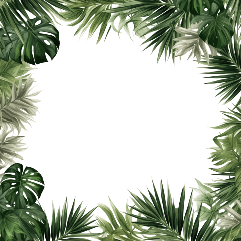 Transparent Palm leaves border free download