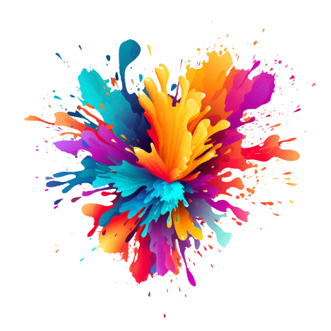 Colorful colored powder explosion illustration