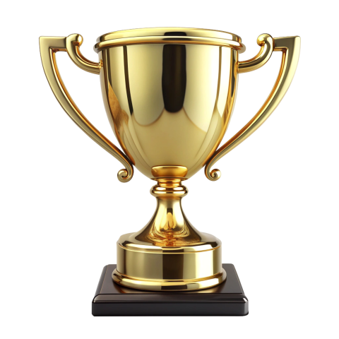 Golden award trophy png