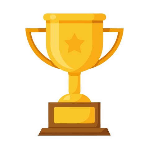 Golden award cup vector png