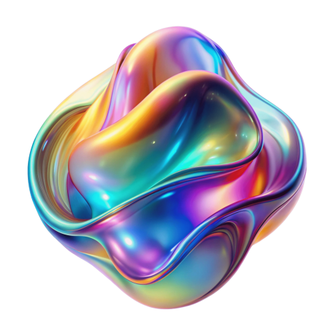 Abstract fluid 3d shape png