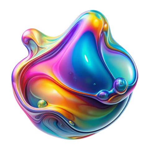 Abstract  fluid 3d shape png