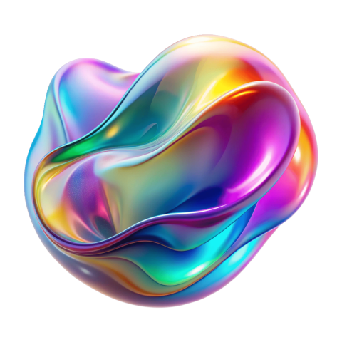 Abstract  fluid 3d shape png