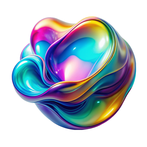 Abstract fluid 3d shape png