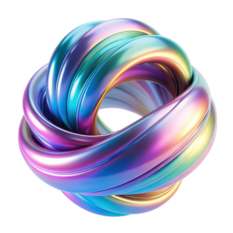 Iridescent 3d shape png