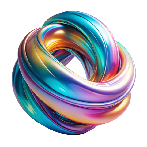 Iridescent 3d shape png