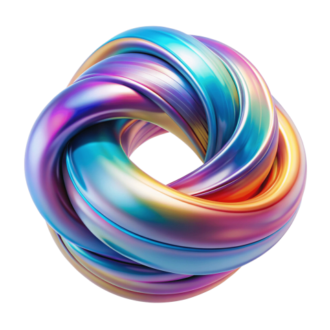 Iridescent 3d shape png