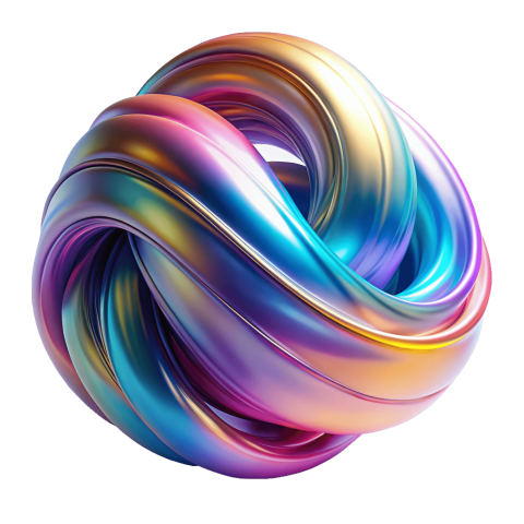 Iridescent 3d shape png