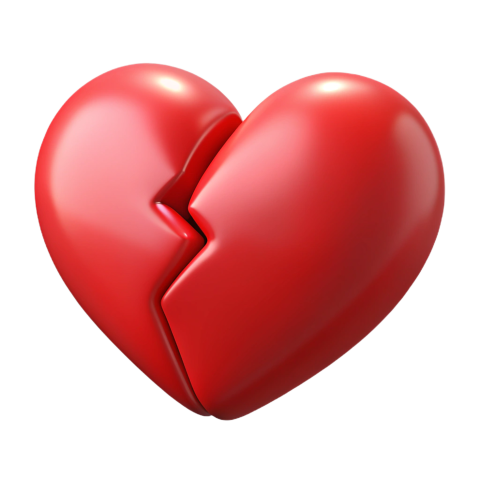 3D Broken heart png