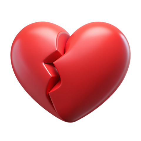 3D Broken heart png