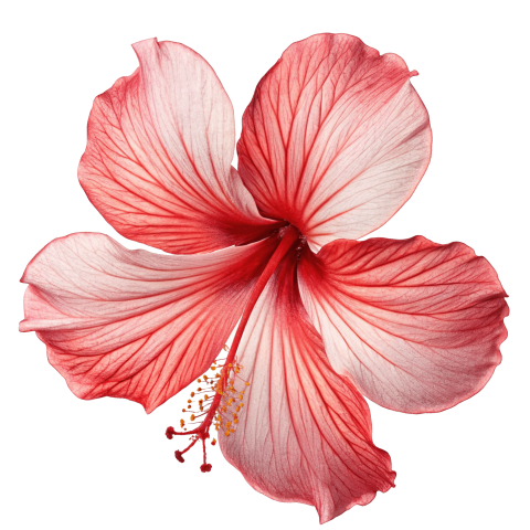 Red hibiscus flower  png