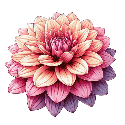Beautiful Dahlia flower illustration png