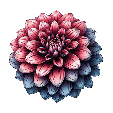 Beautiful Dahlia flower illustration png