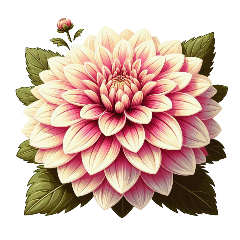 Beautiful Dahlia flower illustration png