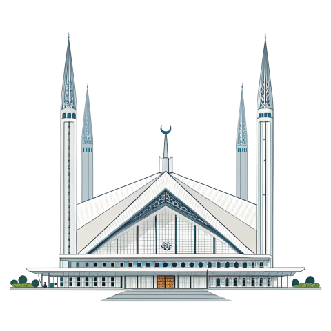 Faisal mosque illustration png image